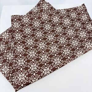 Tablecloth 51x68 Chocolate Brown Floral Medallion Scroll Rustic Masculine Rustic